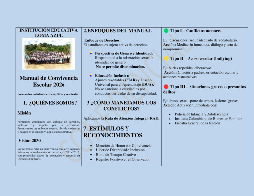 Folleto M. Convivencia I.E  Loma Azul  2026